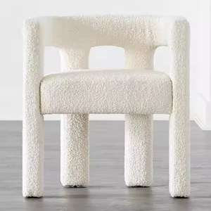 Nuovo Design bianco crema struttura in legno massello singolo <span class=keywords><strong>sala</strong></span> <span class=keywords><strong>da</strong></span> <span class=keywords><strong>pranzo</strong></span> mobili moderna sedia <span class=keywords><strong>da</strong></span> <span class=keywords><strong>pranzo</strong></span> di lusso sedia bouclé per <span class=keywords><strong>sala</strong></span> <span class=keywords><strong>da</strong></span> <span class=keywords><strong>pranzo</strong></span> - Product Image 1