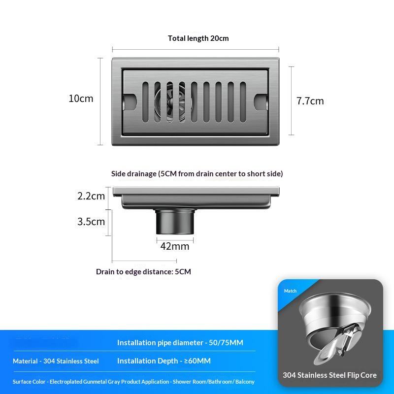 Sliver 10*20cm Side hole