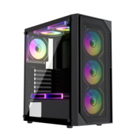 Boîtier d'ordinateur de jeu de bureau en gros avec panneau latéral en verre trempé, tour moyenne EATX, ports audio USB3.0/USB1.0, personnalisable, marque