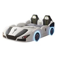Muebles de Dormitorio Modernos al por Mayor, Cama Infantil con Diseño de Auto de Carreras, Material de Madera Ecológico con Altavoces