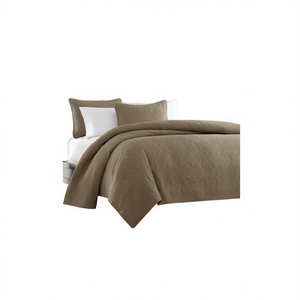 Juego de Edredón Floral Vintage Color Moca, Tamaño Queen, Reversible, Relleno de Algodón, Estilo Clásico para el Hogar, Juego de 3 Piezas - Product Image 1