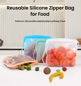 Bolsa de Almacenamiento de Alimentos de Silicona Reutilizable de Grado Alimenticio de 1000 ml con Logotipo Personalizado, a Prueba de Fugas, Apta para Congelador, Libre de BPA, OEM ODM - Product Image 2
