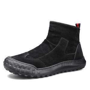 Bottes Chelsea mi-hautes pour hommes Design en toile à la mode Nouveau style Surface en cuir populaire en daim trempé résistant à l'usure et antidérapant - Product Image 1