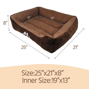 Fábrica asiática Linda cama moderna para cachorros Cama rectangular reversible para mascotas con impresión de pata de perro - Product Image 5
