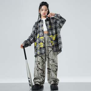 Vêtements de danse de rue pour enfants, ensemble chemise hip-hop cool et stylé pour garçon, costume de performance hip-hop pour fille - Product Image 4