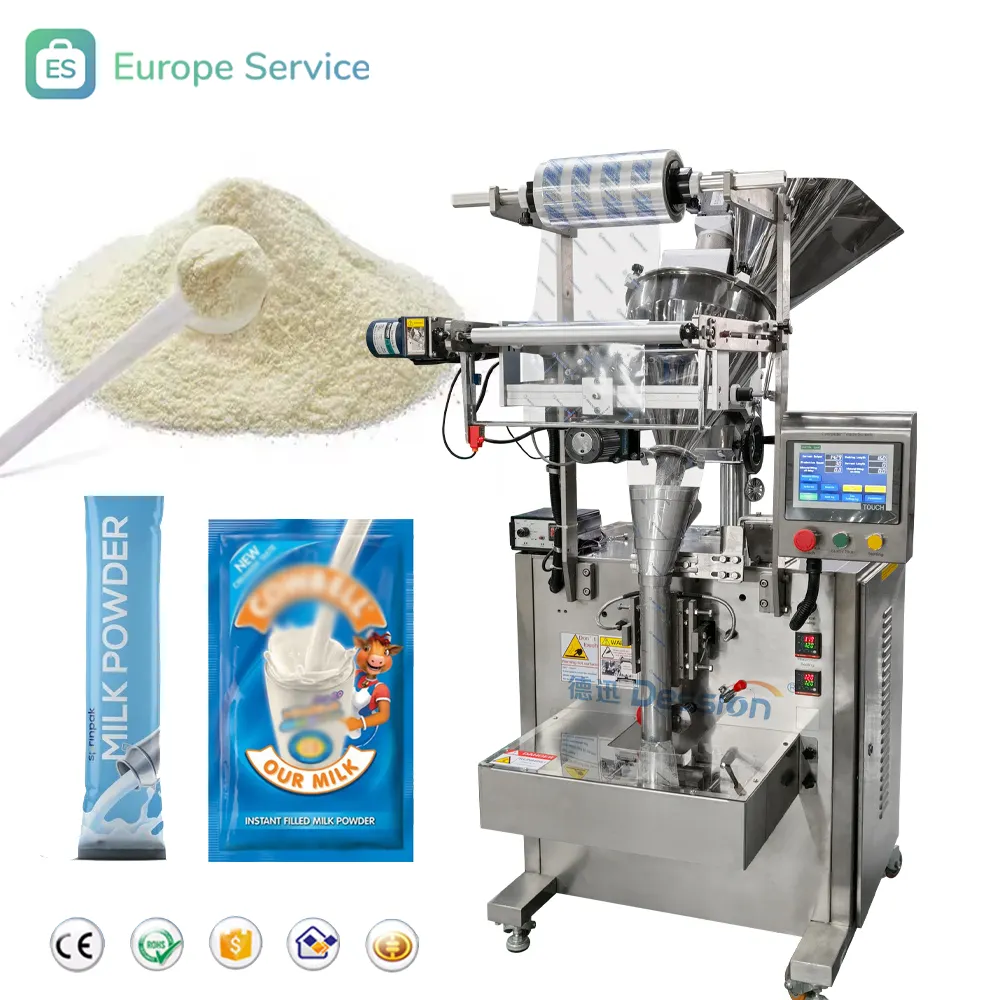 Mesin penyegel kemasan Sachet bubuk kopi cabai susu otomatis layanan lokal Eropa untuk bisnis kecil