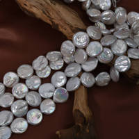 Vente en gros de perles d'eau douce naturelles de qualité AAAAA, de forme ronde, blanches et violettes, de 18-19 mm, pour collier de bijoux