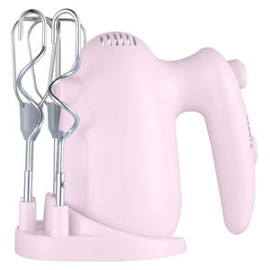 Batidora eléctrica rosa de 120W con diseño de cabezal inclinable, batidor de varillas, pequeño electrodoméstico de cocina para batir crema y repostería. - Product Image 1