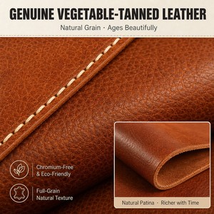 <span class=keywords><strong>Borsa</strong></span> a Tracolla 3450 in Pelle Cognac, Stile <span class=keywords><strong>Postino</strong></span>, Multi Tasche, in Pelle Bovina Conciata al Vegetale, con Dettagli Gunmetal - Product Image 3