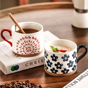 All'ingrosso nuovo stile creativo di lusso retrò dipinto a mano tazze da caffè in ceramica personalizzate Japandi grande regalo porcellana tazza da tè tazza da tè - Product Image 3
