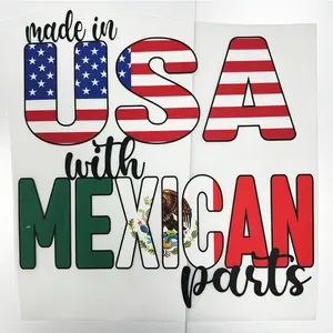 最优质的dtf转印纸烫铁印刷t恤墨西哥国旗热转印贴纸包帽子服装