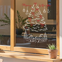 Pegatinas Navideñas Brillantes para Ventanas - Removibles, Resistentes al Agua y a los Rayos UV, Acabado Brillante Ecológico para Puertas y Ventanas de Vidrio