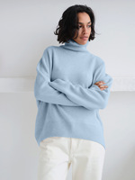 Pull-over en cachemire mélangé pour femmes, vêtements d'hiver personnalisés, pulls en tricot uni, pull-over à col roulé et en cachemire, vêtements pour femmes
