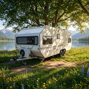 <span class=keywords><strong>Caravanas</strong></span> de Viaje Todoterreno para Todas las Estaciones, OEM ODM Personalizadas, de Aluminio Moderno, con Doble Eje, para Campamentos - Product Image 1