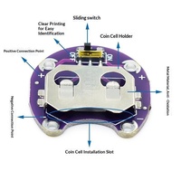 Módulo Porta Baterías de Botón LilyPad CR2032 con Interruptor, Componente Electrónico