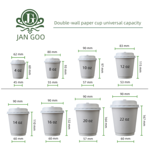 8oz Gobelets en papier PLA avec logo personnalisé à emporter Tasse à café et thé à double paroi 4oz 10oz 12oz 14oz 16oz 20oz 22oz - Product Image 4