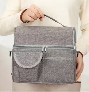 Sac à déjeuner isotherme portable personnalisé en gros, en tissu Oxford, double couche, fermeture éclair, grande capacité, imperméable - Product Image 3