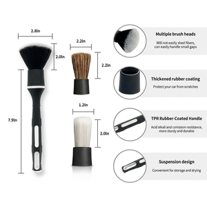 Nuovo Set di 3 Spazzole per Detailing Auto, Qualità Premium, per Pulizia Tastiera e Auto - Product Image 3
