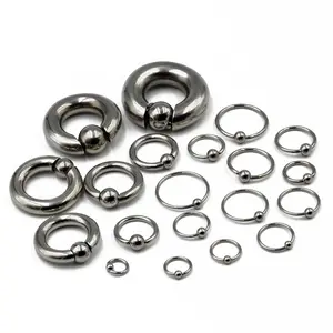 XM200975 316L Stainless steel clip ball nose ring and earrings for men