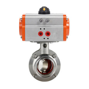Válvula de Mariposa Neumática Higiénica de Acero Inoxidable 316, Acabado Espejo de Alta Precisión, Asiento de Silicona Roja, Actuadores de Acción Rápida - Product Image 3