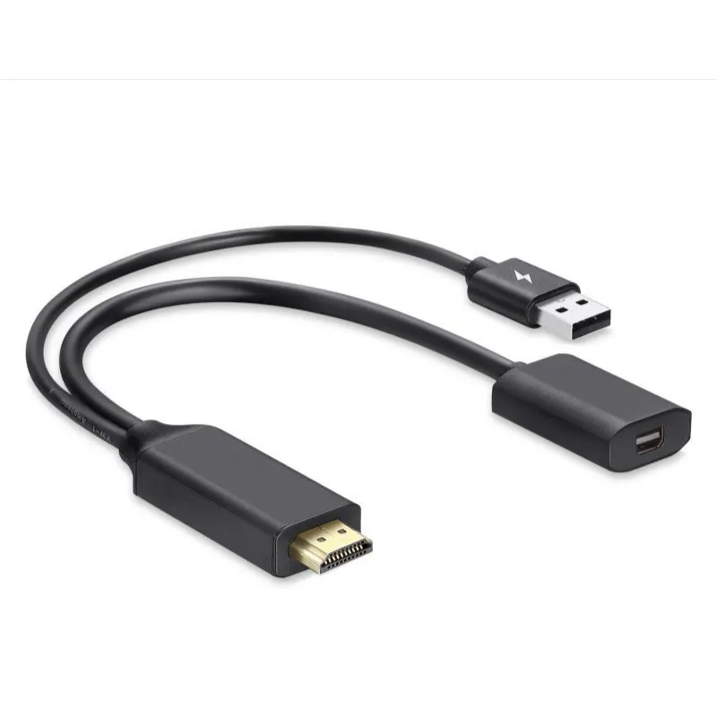 FARSINCE HDMI in to Mini DisplayPort out Active Adapter with usb power (HDMI to DP Adapter) with 4K Video Resolution Support