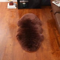 Tapis de luxe antidérapant en 100 % peau de mouton véritable, personnalisable en taille et couleur, pour décoration de salon – Échantillon disponible, direct usine