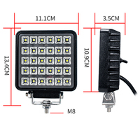 Projecteur de travail LED carré 10-60V avec interrupteur marche/arrêt, étanche IP68, faisceau large, pour camion, chariot élévateur, remorque, bateau