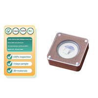 Caja de Almacenamiento de Monedas Individual de Madera de Nogal Maciza Pulida a Mano con Ventana Magnética de Acrílico para Exhibición de Monedas Conmemorativas y Medallas