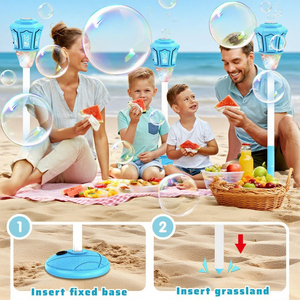 Machine à bulles automatique avec lumières et musique, pour fêtes, anniversaires, mariages, enfants en bas âge, jouets d'extérieur - Product Image 4