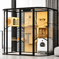Fournitures en gros pour animaux de compagnie : Panneau arqué transparent perforé en bois pour accessoires muraux DIY, idéal pour les villas pour chats (commandes en gros)