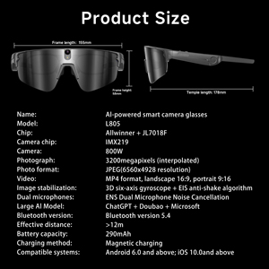 2026 NEW L805 AI Smart Transitions Colorful Glasses 8 million pixels 4K <b>Camera</b> Video Sunglasses Transfer ChatGPT AI Integration - Product Image 6