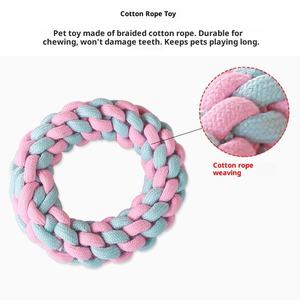 Nuovo Set di Giocattoli Interattivi Ecologici e Durevoli per Cani, per Pulizia dei Denti e Allenamento, in Corda di Cotone Intrecciata Colorata - Product Image 5