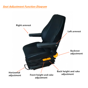 Sedile con Sospensione Pneumatica per Camion Internazionale Classico Economico, Lato Destro e Sinistro con Cintura di Sicurezza - Product Image 2