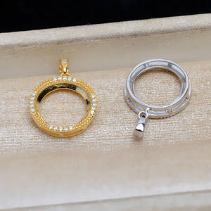 Colgante de Plata 925 para Collar, Soporte para Perla Mabe de 12.5MM, Accesorio DIY, Producto Semiterminado JG5306, Fornituras y Componentes de Joyería - Product Image 4