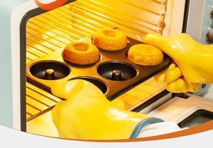 Moule à beignets à 6 cavités, fait des beignets ou des friandises au four, antiadhésif et passe au lave-vaisselle, à déguster ou à offrir en cadeau - Product Image 5