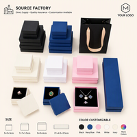 Ensemble d'emballages personnalisés pour bijoux avec boîtes à bagues, boîte à colliers et sac de shopping assorti pour les boutiques de bijoux et les commerces de détail.
