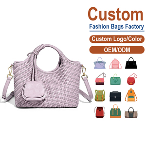 Factory Custom Exquisite Vintage Woven Basket Bag Premium <b>Leather</b> Crossbody Waterproof Chains for Spring Outings - Product Image 1