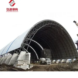 Galvanized Steel Arch Truss Design Coal Yard Storage Shed Space Frame Power Station Warehouse