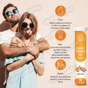 Vitahealthy OEM ODM Marque Privée <span class=keywords><strong>Vitamine</strong></span> C <span class=keywords><strong>D</strong></span> <span class=keywords><strong>Zinc</strong></span> Comprimés Effervescents Sans Sucre pour Adultes <span class=keywords><strong>et</strong></span> Enfants Renforcement Immunitaire Non-OGM - Product Image 5
