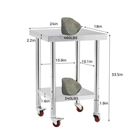 Nouvelle arrivée 201 304 Table de préparation en acier inoxydable ustensiles de cuisine d'extérieur banc de table de travail pour hôtels et restaurants