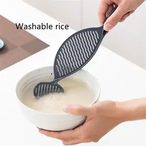 Nuevo colador de plástico en forma de media luna con mango de silicona para filtrar agua, arroz, frutas, pasta, utensilios de cocina - Product Image 4