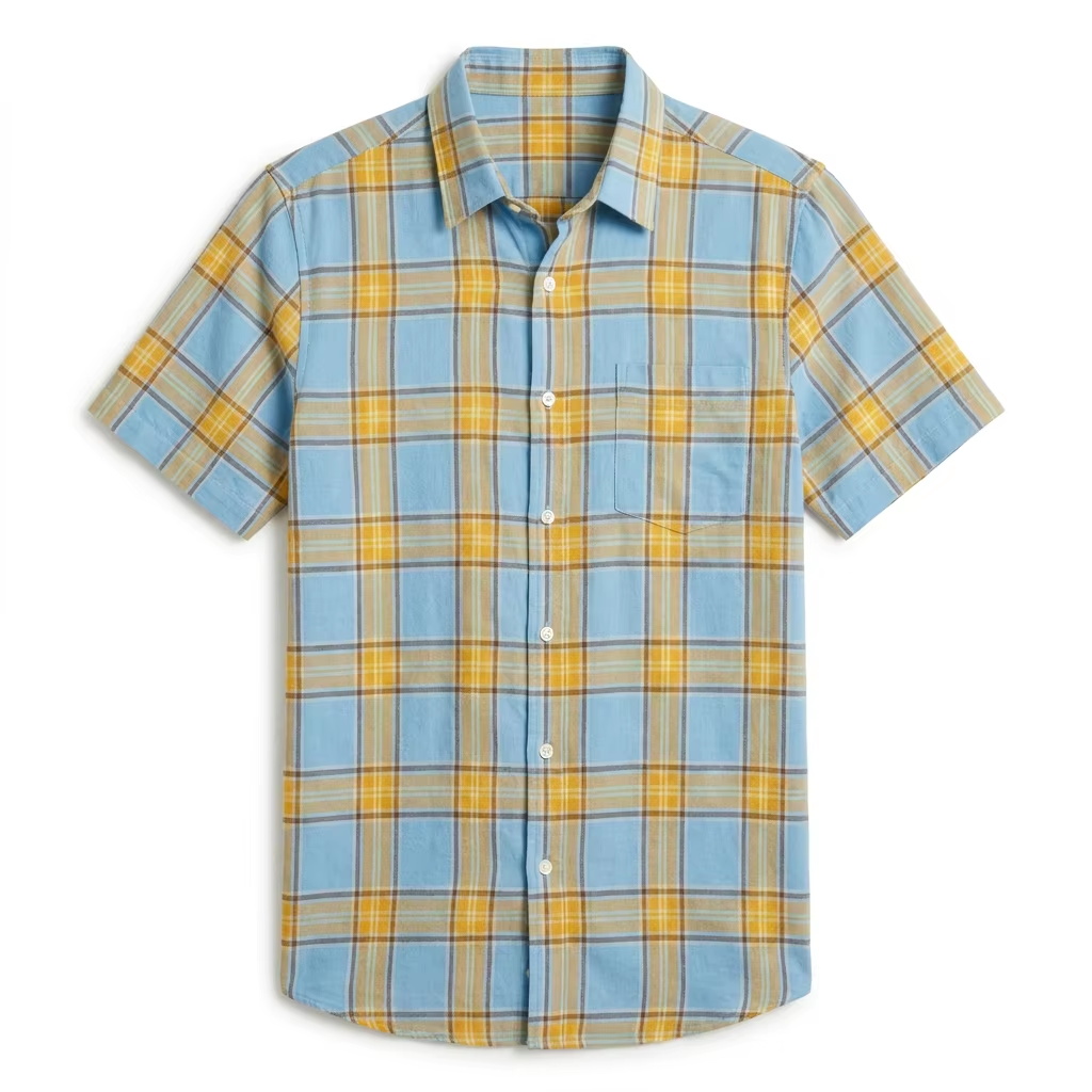 Plaid bleu et jaune