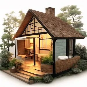 Small Wooden House With Warm Comfortable Decoration And Safe Stable Structure Customizable For Villa Application Or Apartment