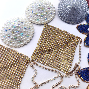Shimmer ing Gem Wieder verwendbare Strass-BH-Aufkleber Crystal Breast <span class=keywords><strong>Nipple</strong></span> <span class=keywords><strong>Pasties</strong></span> Covers Bling Adhesive Boob <span class=keywords><strong>Pasties</strong></span> für sexy Damen - Product Image 5