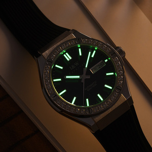 I&W 카니발 뉴 디싱 메카니컬 무브먼트 고품질 아이스드 아웃 오토매틱 남성용 러버 비즈니스 시계 - Product Image 5