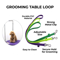 Sangle de toilettage pour chien en PVC imperméable, réglable, colorée, facile à nettoyer et à sécher rapidement