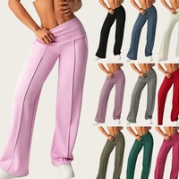 Pantalon de yoga taille haute à séchage rapide, effet push-up, coupe ajustée, jambe large évasée