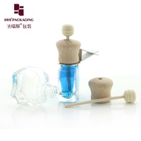 Flacon diffuseur de parfum pour voiture suspendu en verre transparent de 10 ml (1/3 oz) avec bouchon en bois