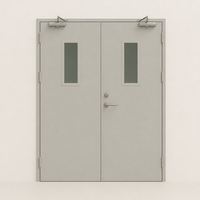Source Vente d'usine Bâtiment commercial certifié Portes en acier coupe-feu double Portes résistantes au feu au design moderne