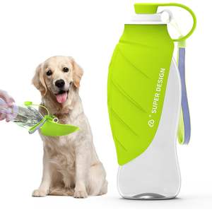Botella de agua para perros Superdesign de 580 ml, a prueba de fugas, portátil, plegable, con tazón extraíble para perros pequeños a grandes. - Product Image 1
